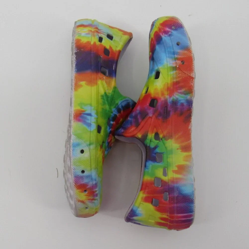 Vans Off The Wall Tie-Dye Colorful Rainbow Kids Slip-On Shoes Size 1 Unisex - Picture 6 of 10